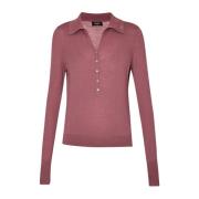 Liu Jo Rosa Cashmere Polo Tröja med Långa ärmar Pink, Dam