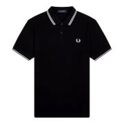 Fred Perry Svart Twin Tipped Pikétröja Black, Herr