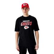 New Era Svart Chiefs Script Grafisk Tee Black, Herr