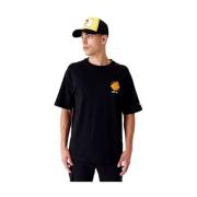 New Era Svart Grafisk T-shirt Black, Herr