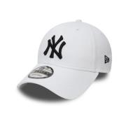 New Era Vit Yankees Logotyp Broderad Keps Böjd Skärm White, Herr