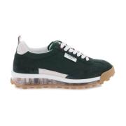 Thom Browne Tech Runner Sneakers med Mocka Insatser Green, Herr