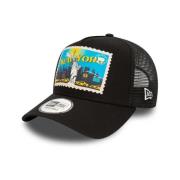 New Era Svart New York vykort Trucker Cap Black, Herr