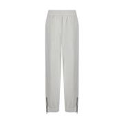 Brunello Cucinelli Bomull Jogger Sweatpants med Juvel Detalj White, Da...