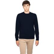 Alpha Studio Bl Wool Crewneck Sweater fr Mn Blue, Herr