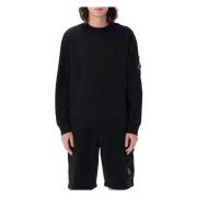 C.p. Company Svart Stickat Fleece Lens Sweatshirt Black, Herr