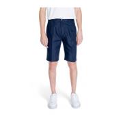 Antony Morato Linned Viskos Bermuda Shorts Kollektion Blue, Herr