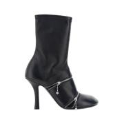 Burberry Peep-Toe High Heel Bootie Black, Dam