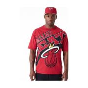 New Era Röd NBA Heat Tee Shirt Red, Herr