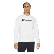 Champion Vit broderad logotyp crewneck sweatshirt White, Herr