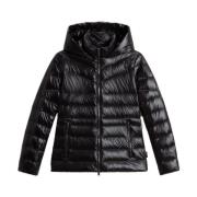 Woolrich Quiltad dunjacka med huva Black, Dam