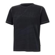 Diesel Svart Bomull T-shirt med Crew Neck Black, Herr