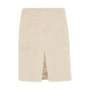 Dries Van Noten Elegant Svart Kjol Beige, Dam