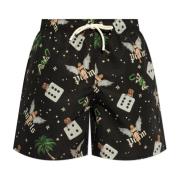 Palm Angels Badshorts med färgglatt tryck Black, Herr