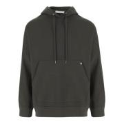 Helmut Lang Grön Bomull Logo Hoodie med Dragkedjor Green, Herr