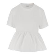 Patou Bomull T-shirt med Volang White, Dam