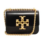 Tory Burch Läder axelväska med lockstängning Black, Dam