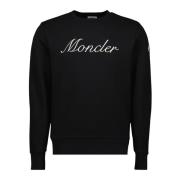 Moncler Sweatshirt med broderad logotyp för män Black, Herr