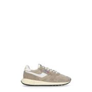 Autry Beige Lädersneakers med Logodetaljer Beige, Dam