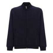 Brunello Cucinelli Blå Bomullsblandad Sweatshirt Hög Hals Blue, Herr