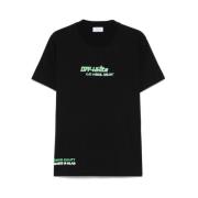 Off White Svart Logo Print Crew Neck T-shirt Black, Herr