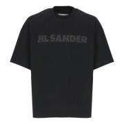 Jil Sander Svart Bomull Crew Neck T-shirt Black, Herr