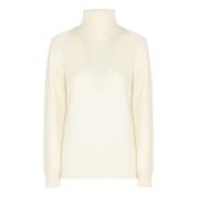 Kangra Krämig Ull Cashmere Turtleneck Tröja Beige, Dam