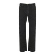 Saint Laurent Svart Corduroy Straight Leg Jeans Black, Herr