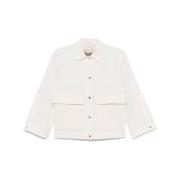 Herno Vit skjortjacka i twill med tryckknappar White, Dam