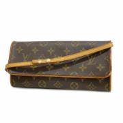 Louis Vuitton Vintage Pre-owned Tyg axelremsvskor Brown, Dam