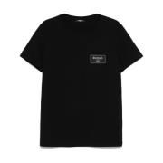 Balmain Svart Crew Neck T-shirts och Polos Black, Herr