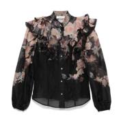 Zimmermann Svart Crush Blomtryck Blus Black, Dam