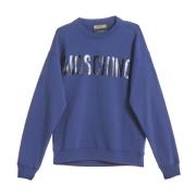 Moschino Blå Logo Sweatshirt Rundhals 100% Bomull Blue, Herr