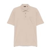 Ermenegildo Zegna Sand Beige Kortärmad Skjorta Beige, Herr