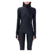 Andamane Svart Turtleneck Crop Top Black, Dam