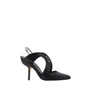 Manolo Blahnik Läder Jijara Pumps, Stiletto Häl Black, Dam