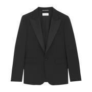 Saint Laurent Svart Smokingjacka Elegant Väsentlig Black, Herr