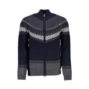 Gant Elegant Bl Zip-Up Cardigan Blue, Herr