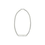 MM6 Maison Margiela Ikonisk Graverad Logohalsband Blue, Dam