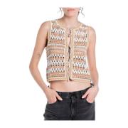 Replay Mesh Stil Svart/Beige/Naturlig Beige, Dam