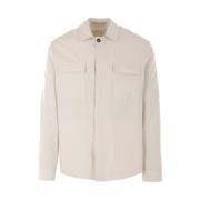 Eleventy Sand Bomull Gabardin Skjortjacka Beige, Herr