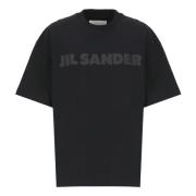 Jil Sander Svart Bomull T-shirt Rund Hals Korta ärmar Black, Dam