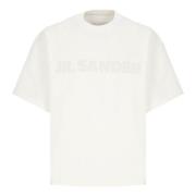 Jil Sander Ivory Bomull Crew Neck Kortärmad Tröja Beige, Herr