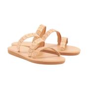 Ancient Greek Sandals Handgjorda Iliana Platta Sandaler Beige, Dam