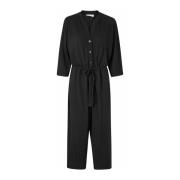 Masai Svart Jumpsuit med 3/4 Ärmar Black, Dam