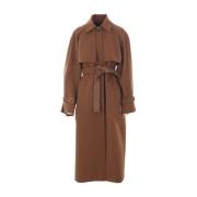 Max Mara Brun Oversize Ylleblandad Trenchcoat Brown, Dam