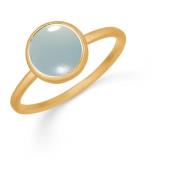 Frk. Lisberg Aqua Chalcedon Petite Guld Ring Yellow, Dam