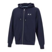 Sun68 Herr Bomulls Sweatshirt, Navy Blue Hoodie Blue, Herr