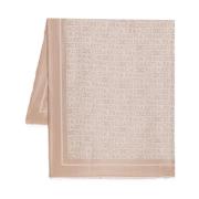 Elisabetta Franchi Brun Jacquard Logo Fransad Lurex Klänning Beige, Da...