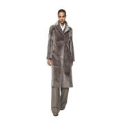 Vespucci by VSP Jennifer - Varm Grå Shearling Kappa Gray, Dam